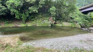 川田川の子供たちが川遊び出来るポイントと風景 美郷ほたる館横 吉野川市