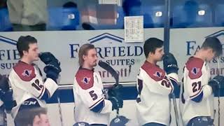 Jaliyah \u0026 Jamyla singing the National Anthem at USA HOCKEY AREA.