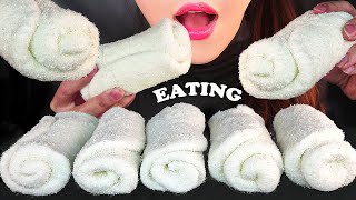 ASMR how to make a EDIBLE TOWEL (SUPER EAZY) ,+ EATING SOUNDS MUKBANG 초간단 먹는 수건 만드는 방법 + 먹방 食用タオル作り方