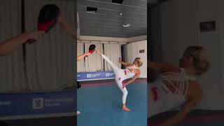 Black Belt Taekwondo Girl from Serbia Training her Kicks!