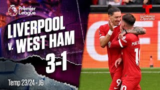 Highlights & Goals: Liverpool v. West Ham 3-1 | Premier League | Telemundo Deportes