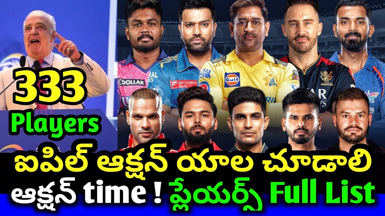 IPL Auction Players Full List And Base Price | How To Watch IPL Auction ...