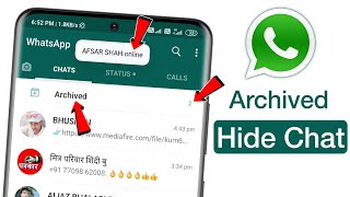 WhatsApp "ARCHIVED" Message New Update | WhatsApp Archived Chat Hide Kaise Kare | WhatsApp Archived
