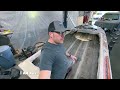 repairing the hull of a fiberglass jet boat to accept new stringers and transom wood