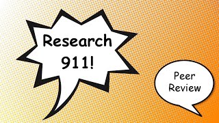 Research 911- Finding Peer Reviewed Articles