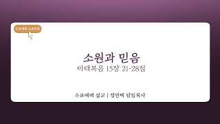 2025. 02. 12.  [대전대흥교회] 함께 드리는 수요예배 | 마태복음 15장 21-28절 | 소원과 믿음 | 정인택 담임목사