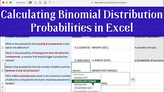 Calculating Binomial Distribution Probabilities in Excel