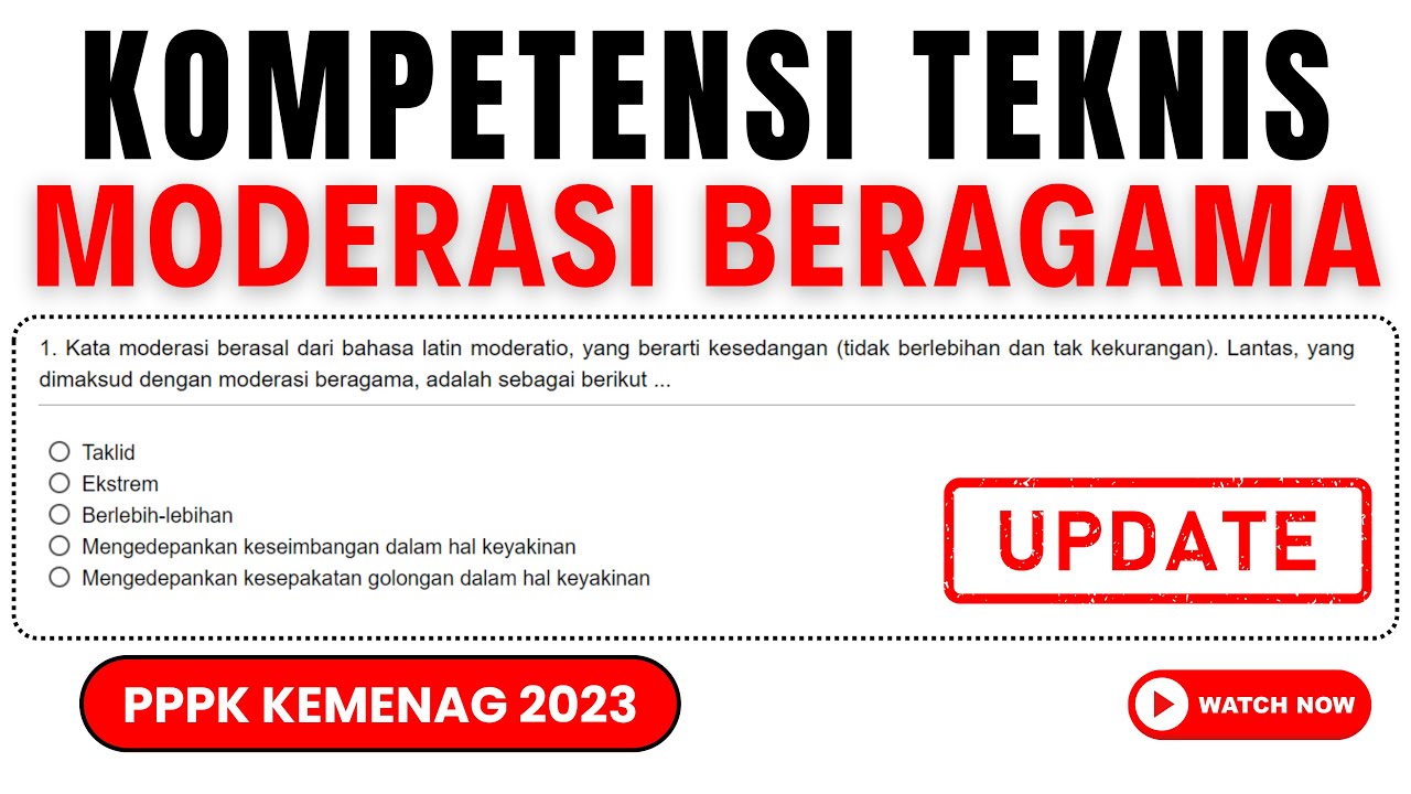 🔴TERBARU...!!! BAHAS SOAL MODERASI BERAGAMA KEMENAG - PPPK KEMENAG 2023 ...