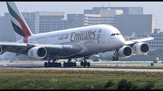 Emirates Airbus A380 Condensation Landing LAX