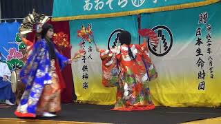 NPO法人 あおぞら子供神楽団 神楽発表会。HDR高画質  01「紅葉狩」右側より　2022. ８. 7撮影。