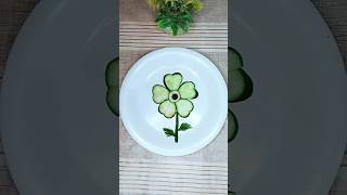 Cucumber flower l Salad decorations ideas #diy #saladcarving #cookwithsidra #vegetableart #art