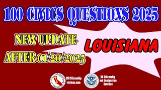 100 Civics Questions for US Citizenship Test 2025 Louisiana