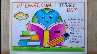 International Literacy Day Poster drawing easy| World Literacy day poster| Literacy Day Poster