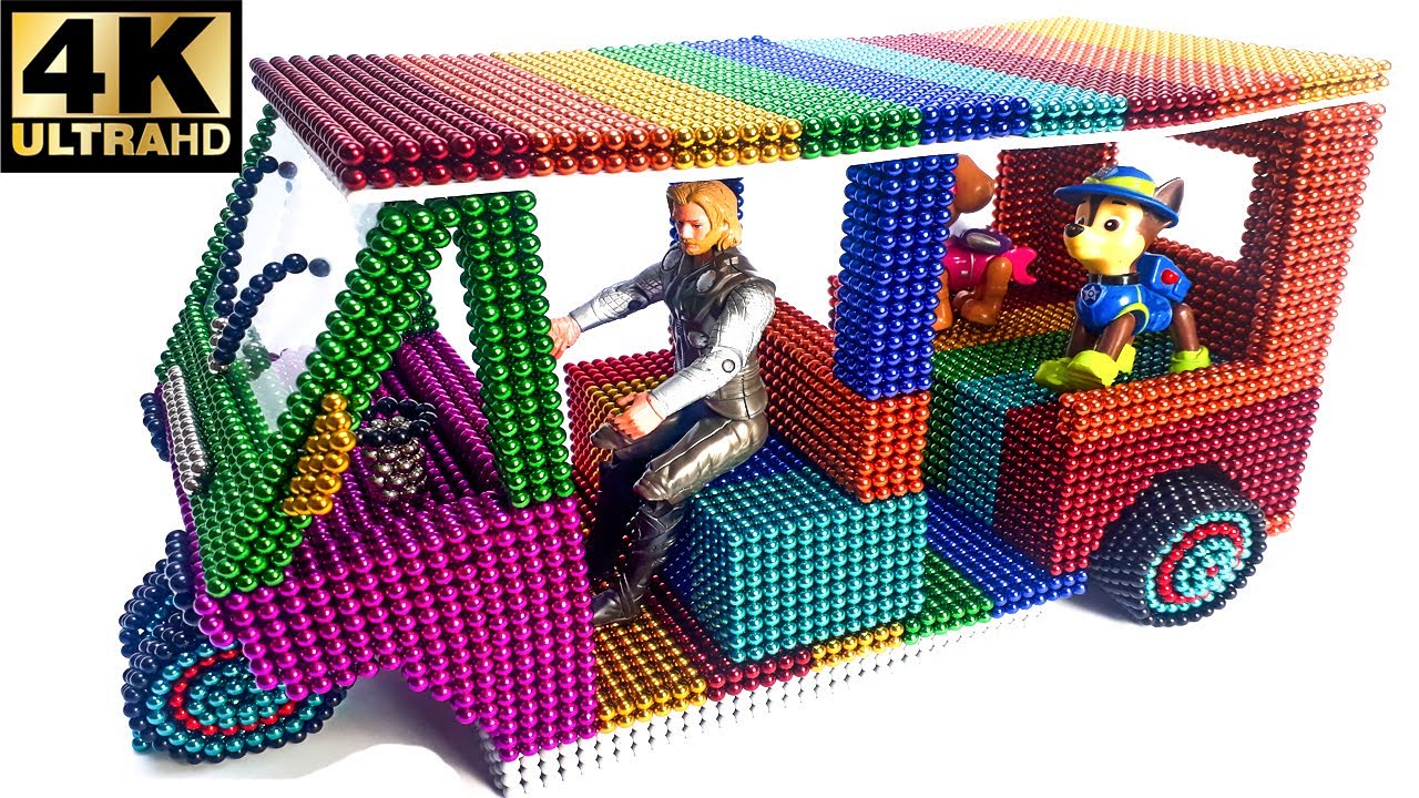 Build Electric Rickshaw with Magnetic Balls Satisfaction 100%, Let's See I Do DIY This - BuPiShow 4K