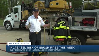 Risk of brush fire increases due to low humidity, high temperatures