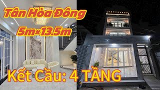 Giáp Quận 6, Nhà mới đẹp Đ.Tân Hòa Đông, BTĐ, 5m×13.5m BTCT, Kết Cấu 4 Tầng. Chủ bán 7.2ty.