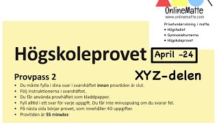 Högskoleprovet vår 2024 Provpass 2. Uppgift 2