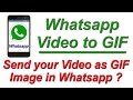 How to send your video as GIF image in Whatsapp ? Convert video to GIF in Whatsapp