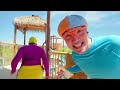 water park treasure hunt with blippi and meekah educational videos for kids kids tv