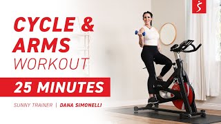 Cycle & Arms Workout - Cycle Bike Cardio + Dumbbells | 25 Minutes
