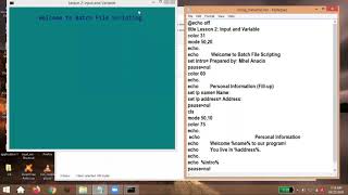 Basic Program in Batch File Scripting: Lesson 2 - Using Variable