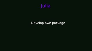 Data Share - Develop own julia package