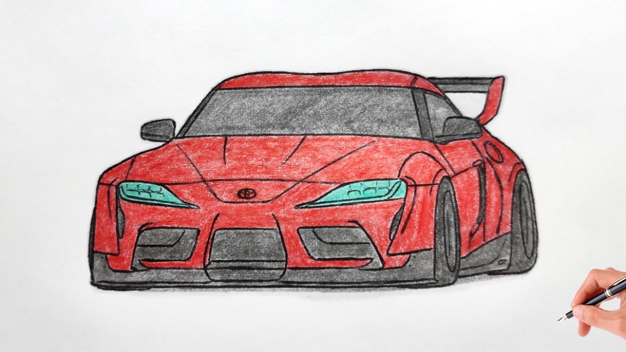 How To Draw A TOYOTA SUPRA A90 2019 / Drawing A 3d Car / Coloring Supra ...