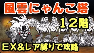 風雲にゃんこ塔    １２階    ＥＸ＆レア縛りで攻略    にゃんこ大戦争