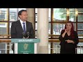 taoiseach leo varadkar giving a statement on covid 19 restrictions