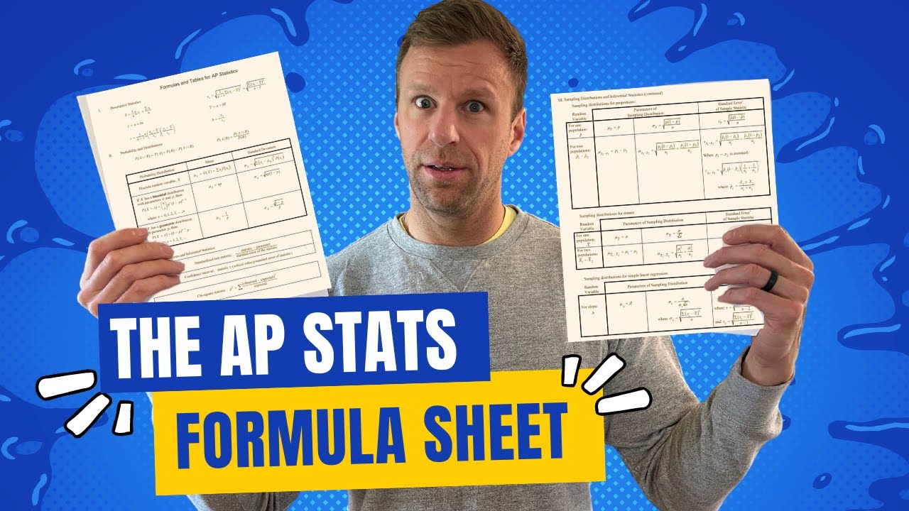 The Ap Statistics Exam Formula Sheet What S On It And Examples Youtube