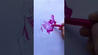 Desenho do @ChrisBrownTV feito com caneta esferográfica rosa. #psychic #chrisbrown #desenhorealista