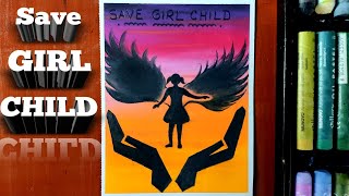 International Girl Child Day Drawing/Poster On International Girl Child Day/Save Girl Child Drawing