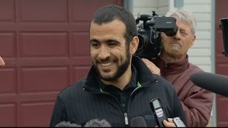 Omar Khadr speaks to media