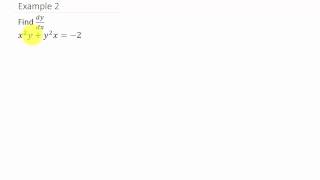 Implicit Differentiation Examples 1 - 2