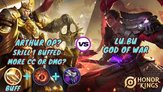 HONOR OF KINGS| NEWLY BUFF ARTHUR VS LU BU| SAME BUILD BUT MORE DPS AND CC? MVP 15.5 #honorofkings