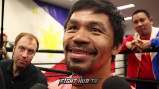 PACQUIAO LAUGHS AT MAYWEATHER VS MCGREGOR "I SAW THAT FIGHT"