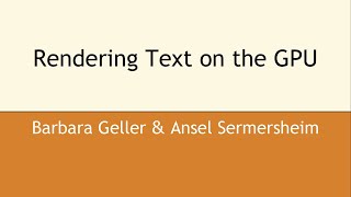 Rendering text on the GPU