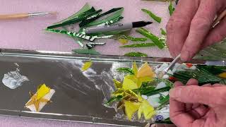 No. 13 of 19. How to glue Daffodils to build a stained glass garden mosaic.