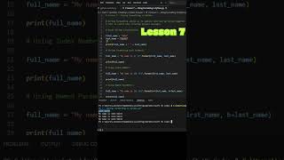 10. String Formatting in Python 🧩 Lesson 7 #shorts