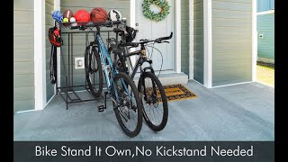 ikkle Bike Stand Rack, 3 Bicycle Floor Parking Stand with Adjustable Widths