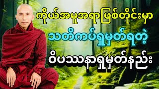 ကာယဂတာသတိ ဝိပဿနာရှုပွားနည်း တရားတော် သစ္စာရွှေစည်ဆရာတော်