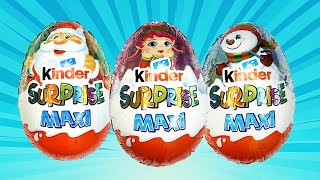 HUGE🍫 Kinder Surprise Chocolate Egg MAXI Unpacking Christmas Edition 2024🎄🎁🎅✨ #RelaxingSurprise 🍫🛷