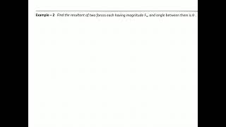 Find the resultant of two forces each having magnitude Fo and angle between them is theta