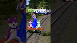 Lilly aunty dancing with fanny dog on green thela stop the high -speed train#trending#viralvideo