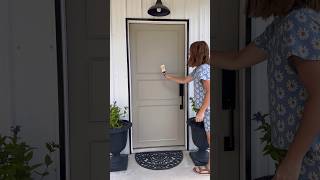 Easy Metal Door Makeover! Just add trim! 🎉 #diy #makeover