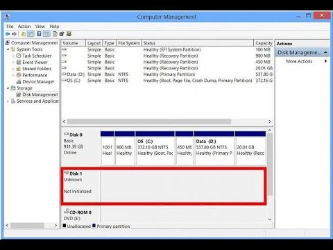How To Fix “Disk 1 Unknown, Not Initialized” Under For Windows 10 - YouTube