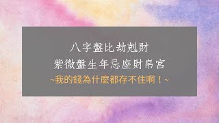 《紫微八字合參1720堂》比劫破財在天干財帛宮又做生年忌(湖北)