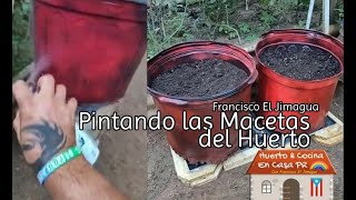 Francisco El Jimagua - Pintando las Macetas del Huerto - Huerto & Cocina En Casa PR