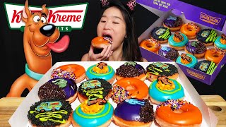 Eating A Dozen Krispy Kreme's NEW Scooby Doo Donuts! Halloween Doughnuts - Dessert Mukbang ASMR