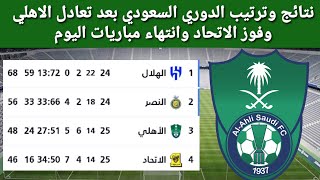 ترتيب الدوري السعودي بعد تعادل الاهلي نتائج مباريات دوري روشن السعودي اليوم